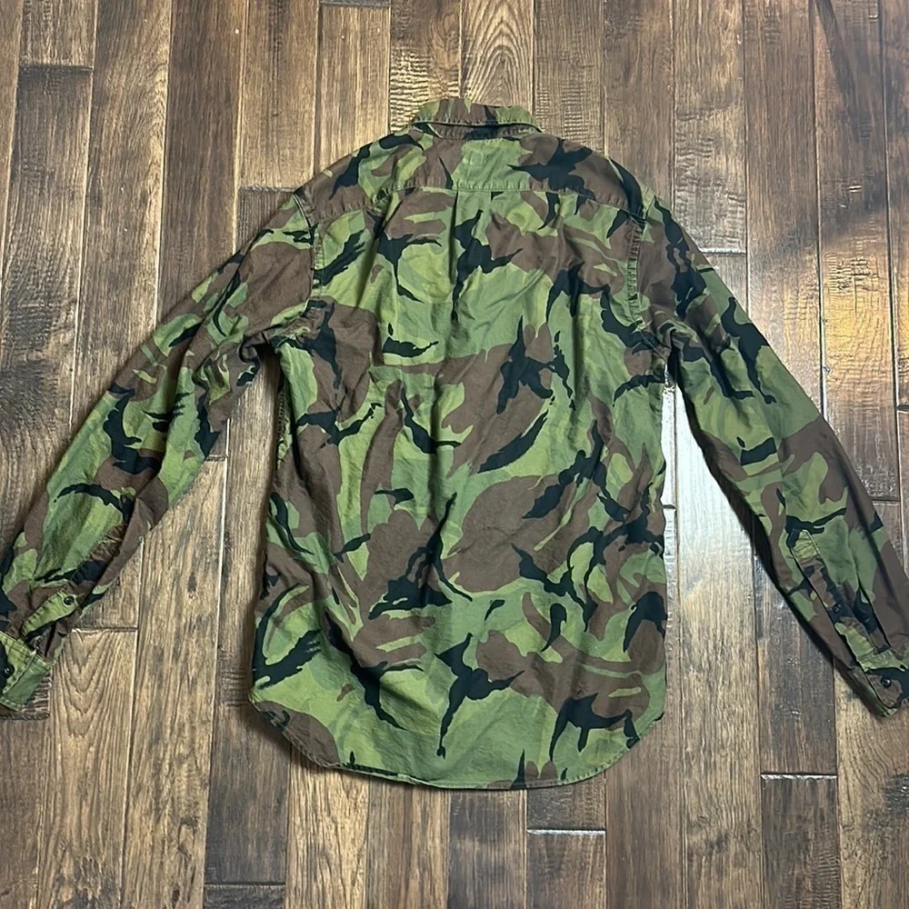 J. Crew Mens Camo Slim Fit Button Down Long Sleeve Shirt Size S